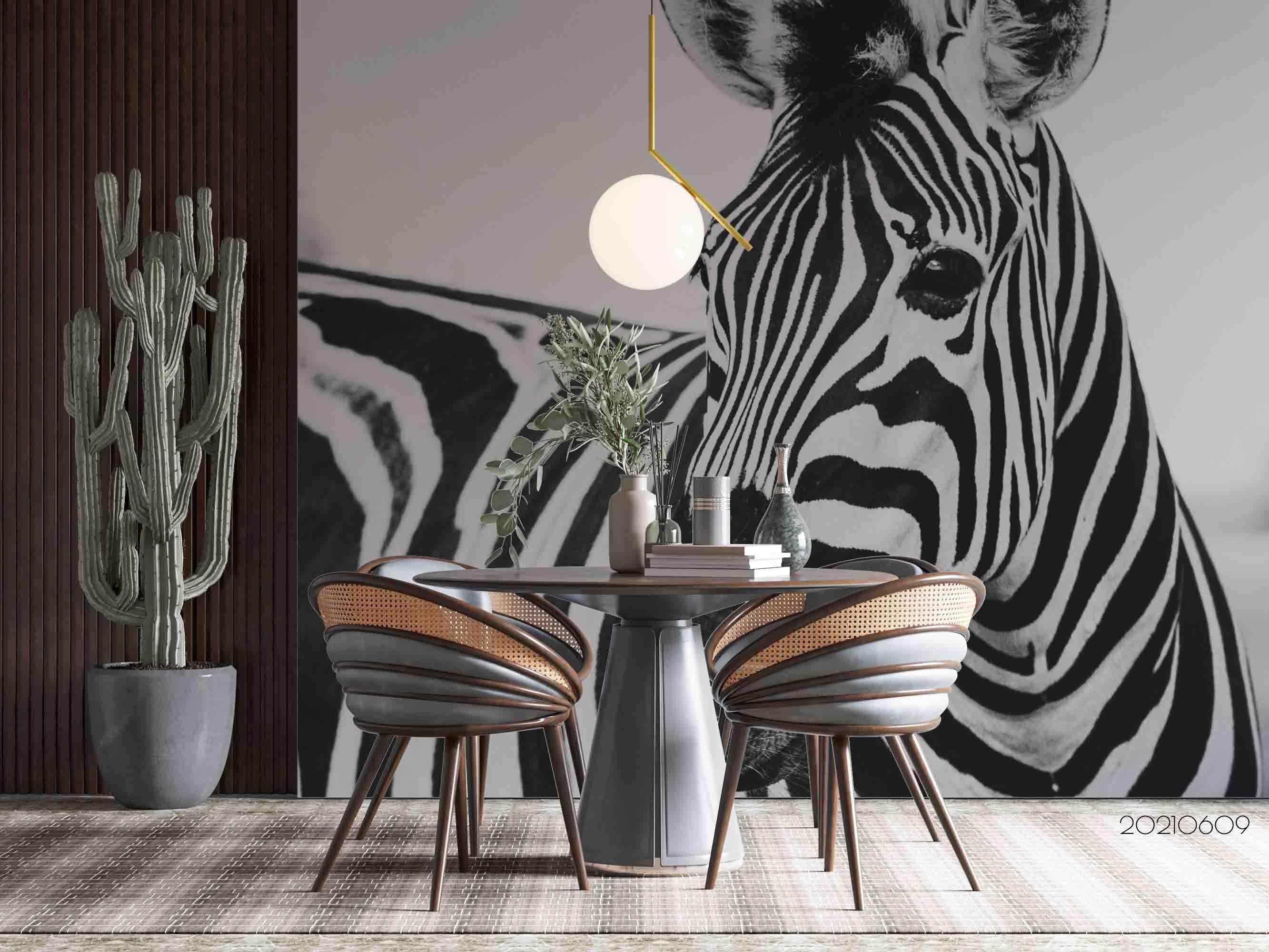 3D  Africa Animal Zebra Wall Mural Wallpaper SWW1670- Jess Art Decoration