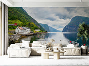 3D Aurlandsfjord Norway Landscape Mountain River Wall Mural Wallpaper GD 2142- Jess Art Decoration