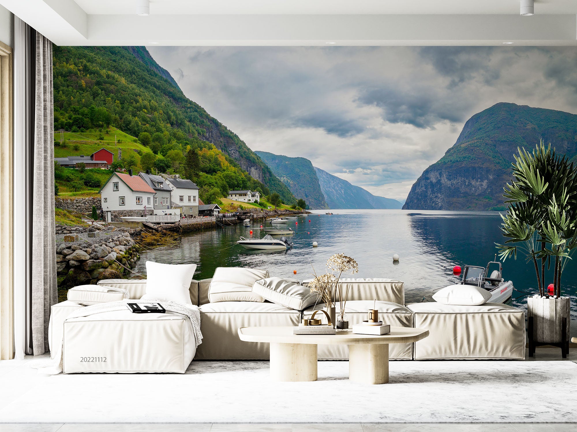 3D Aurlandsfjord Norway Landscape Mountain River Wall Mural Wallpaper GD 2142- Jess Art Decoration