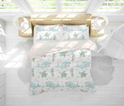 3D Cartoon Green Dolphin Turtle Quilt Cover Set Bedding Set Pillowcases 79- Jess Art Decoration