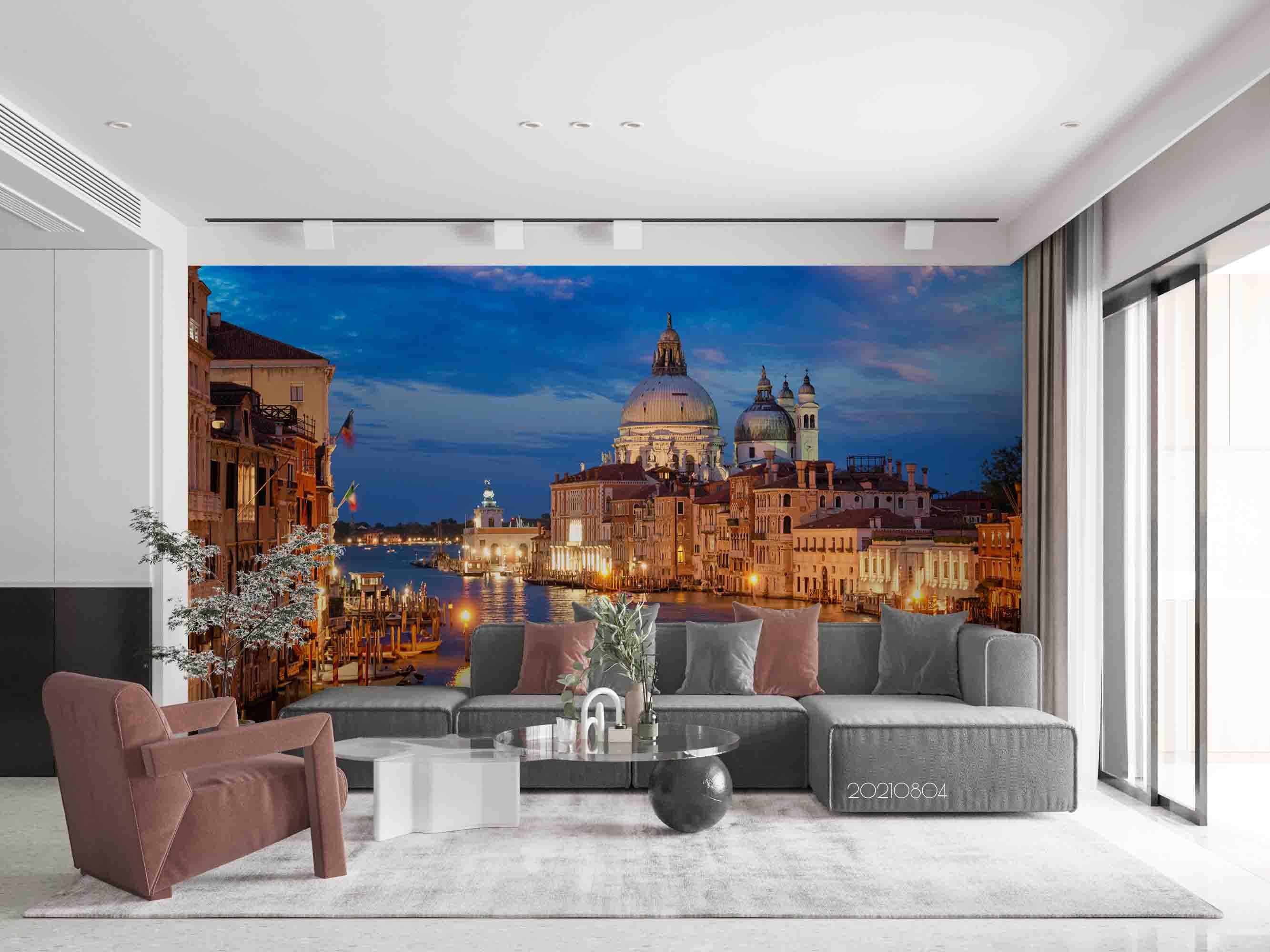 3D  Water City Venice Night View Wall Mural Wallpaper SWW5078- Jess Art Decoration
