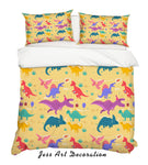 3D Dinosaur Yellow Quilt Cover Set Bedding Set Pillowcases 05- Jess Art Decoration