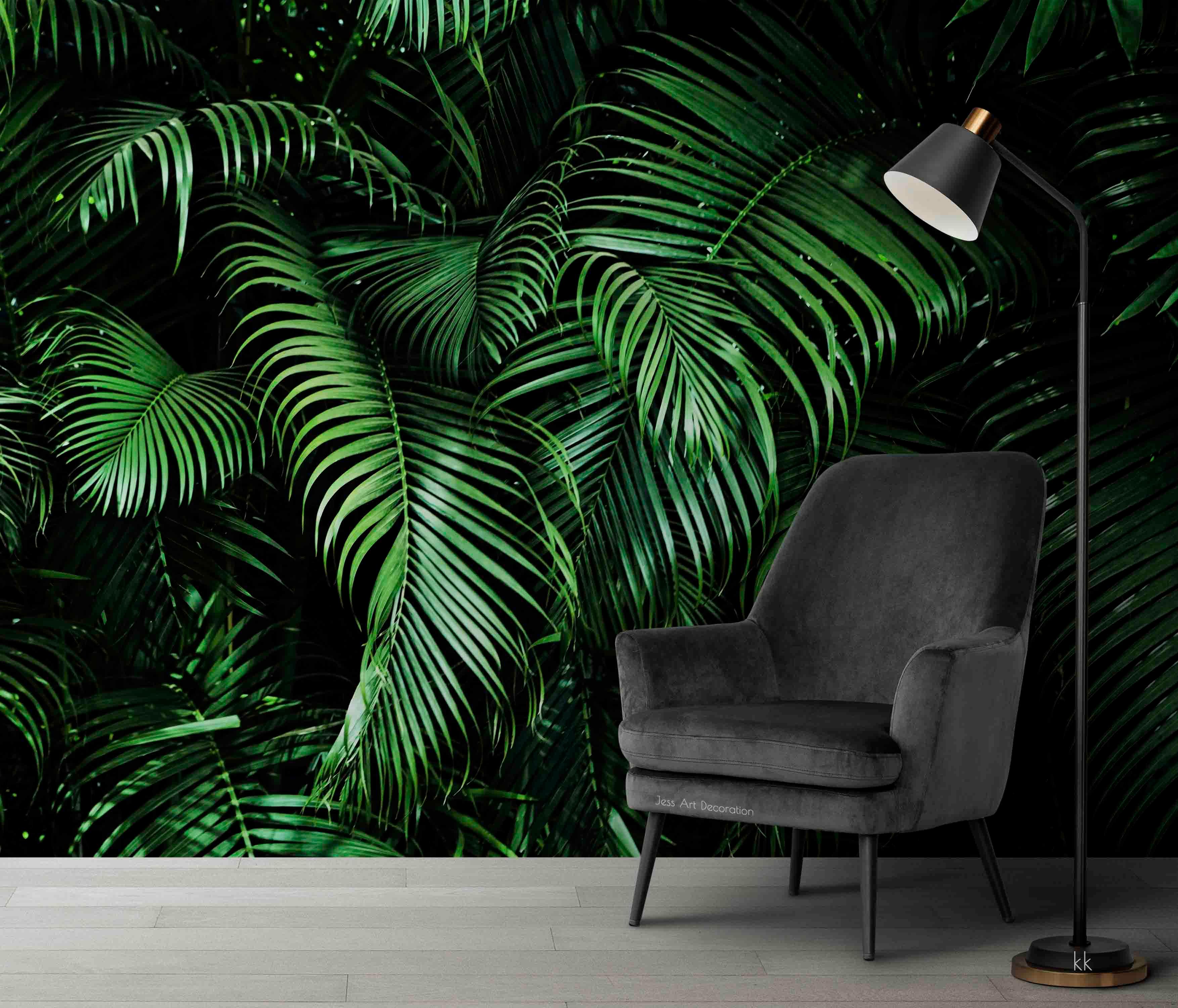 3D Vintage Tropical Plants Green Leaf Pattern Wall Mural Wallpaper GD 3618- Jess Art Decoration