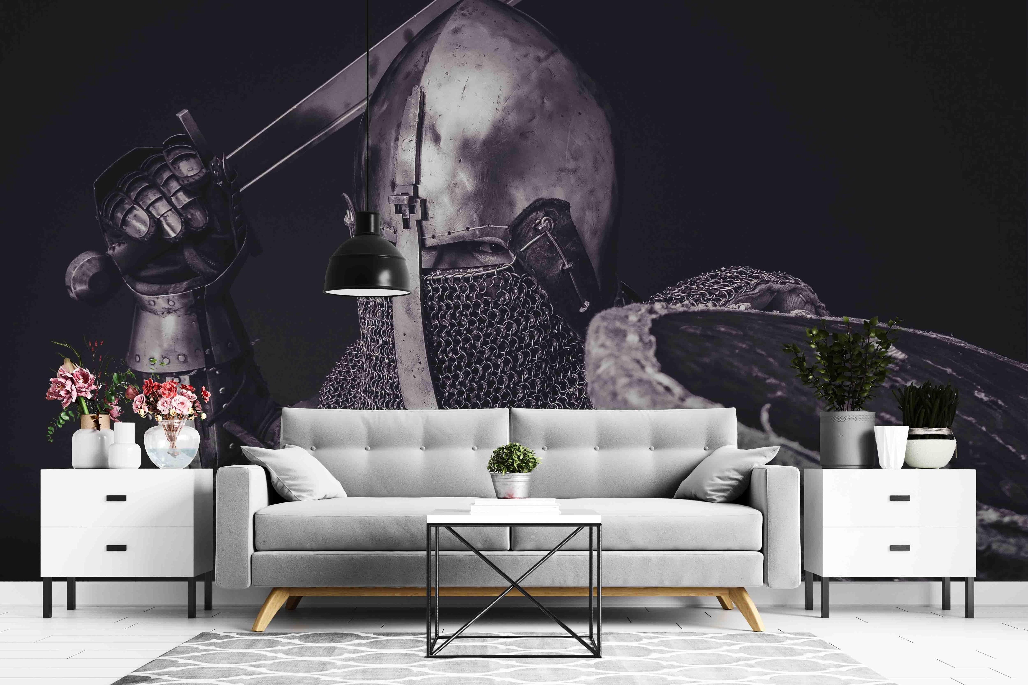 3D Warrior Armor Fight Wall Mural Wallpaper SF13- Jess Art Decoration