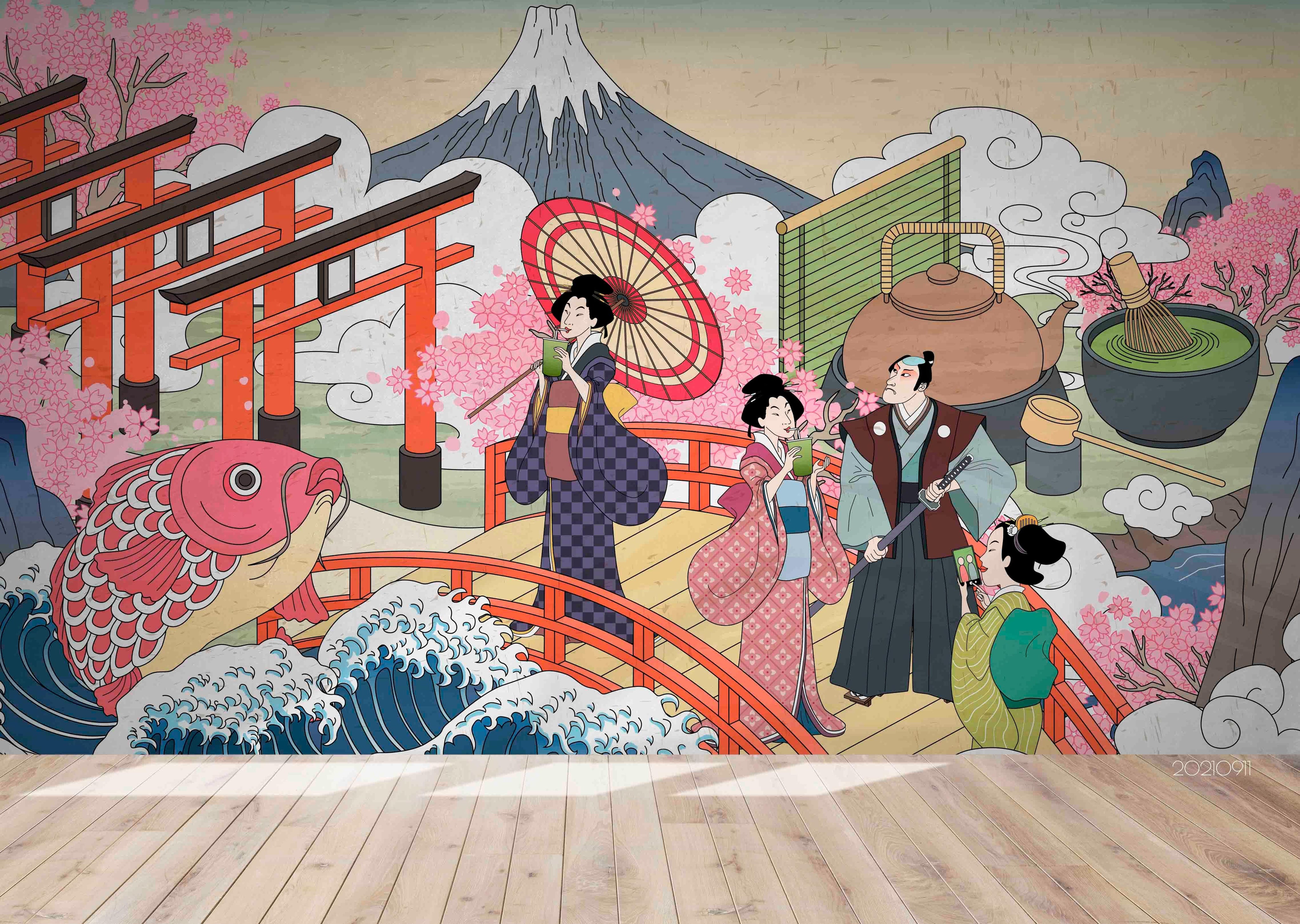 3D Japanese Landscape Wall Mural Wallpaper LQH 19- Jess Art Decoration