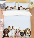 3D Color Dogs Quilt Cover Set Bedding Set Pillowcases  55- Jess Art Decoration