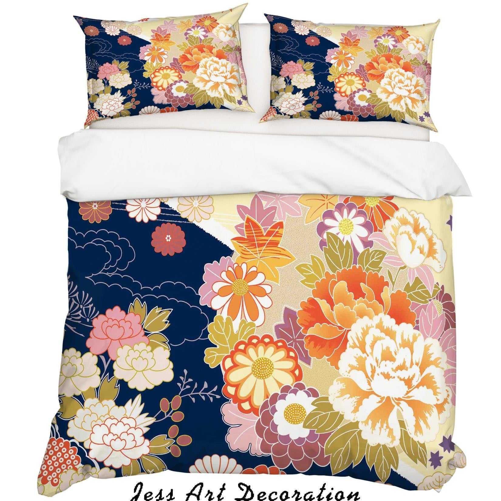 3D Watercolor Floral Quilt Cover Set Bedding Set Pillowcases 31- Jess Art Decoration