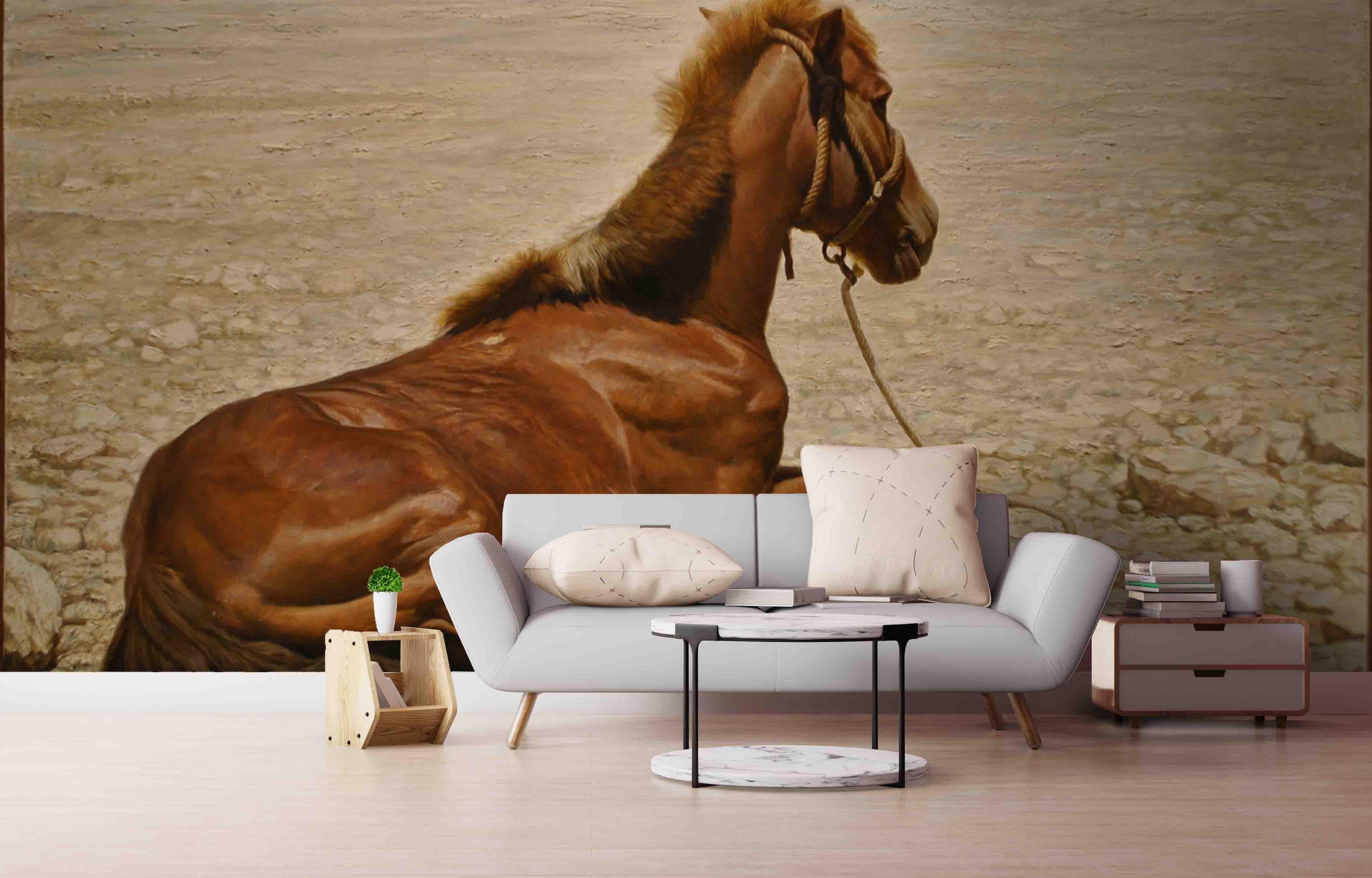 3D Brown Hores Wall Mural Wallpaper 69- Jess Art Decoration