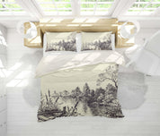 3D Yellow Trees Plants Boat Quilt Cover Set Bedding Set Pillowcases 60- Jess Art Decoration