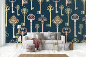3D Retro Metal Key Pattern Wall Mural Wallpaper 44- Jess Art Decoration