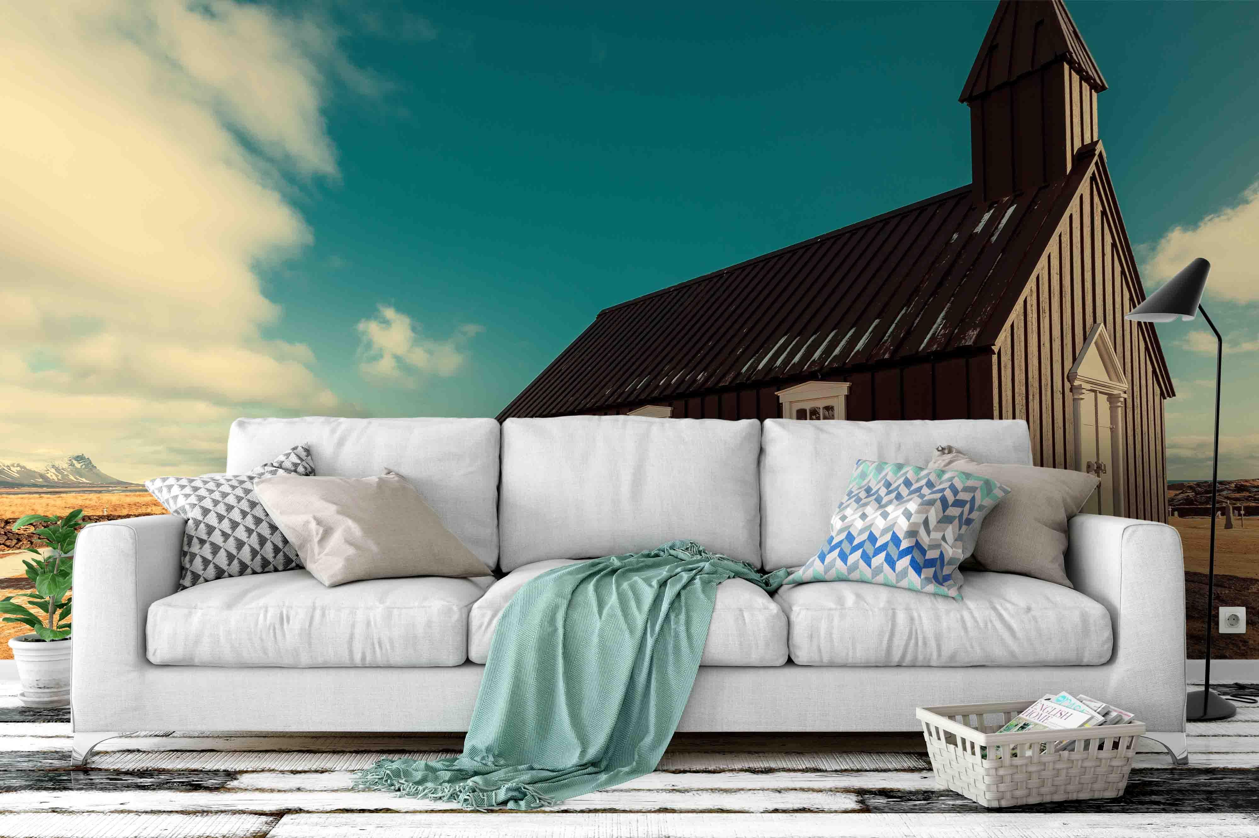 3D blue sky grassland house wall mural wallpaper 21- Jess Art Decoration