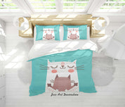 3D Cartoon Animal Cat Pattern Quilt Cover Set Bedding Set Duvet Cover Pillowcases WJ 6467- Jess Art Decoration