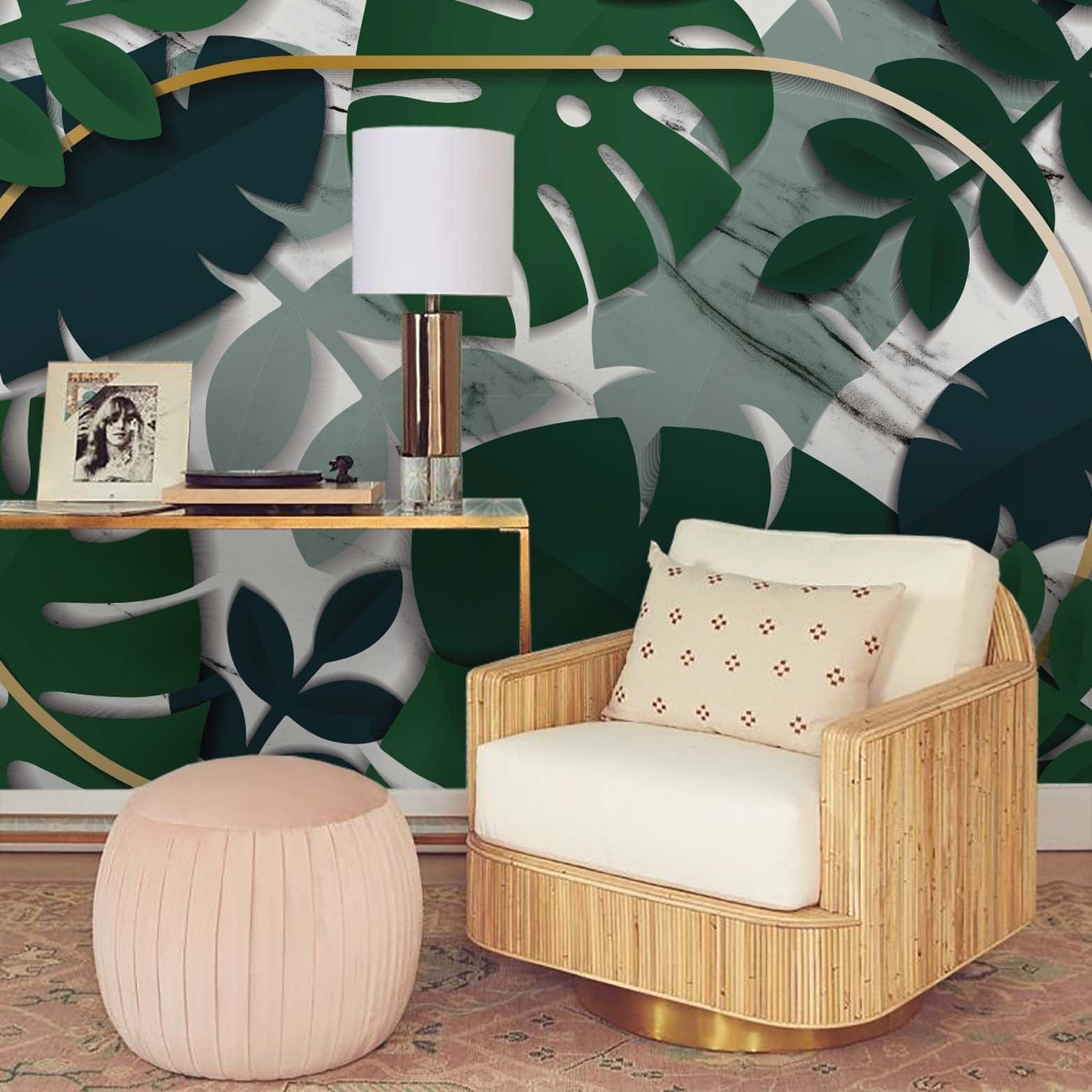 3D Green Leaves Wall Mural Wallpaper 48- Jess Art Decoration