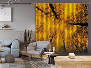 3D Tree Branch Yellow Sunset Curtains and Drapes GD 3472- Jess Art Decoration