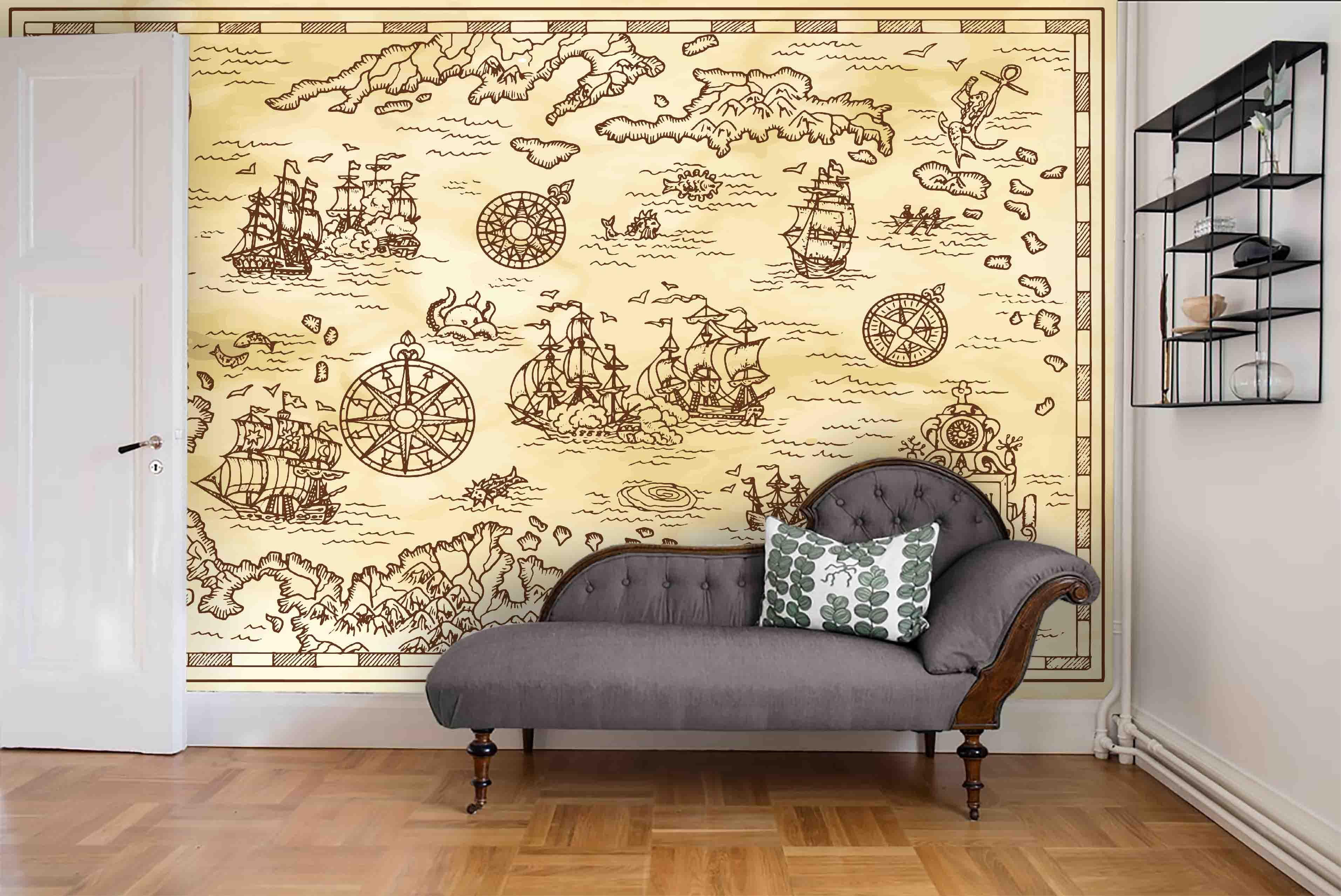 3D Old Nautical Map Wall Mural Wallpaper 28- Jess Art Decoration