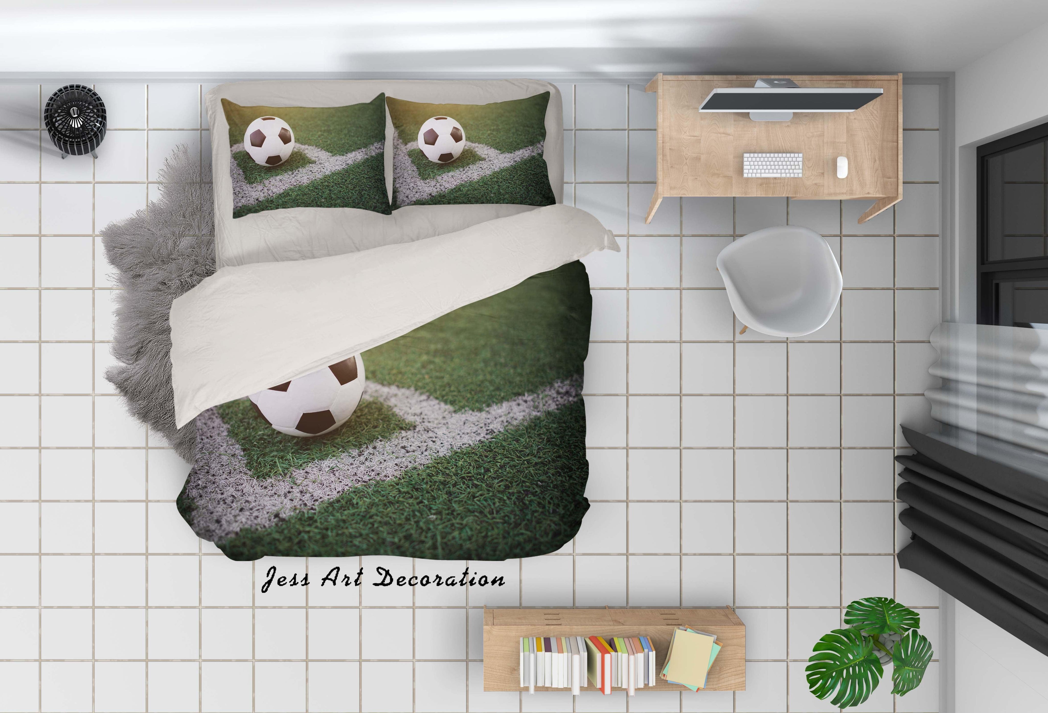 3D Football Soccer Quilt Cover Set Bedding Set Pillowcases 61- Jess Art Decoration