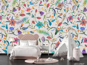 3D Hand Drawn Color Floral Leaves Wall Mural Wallpaper LQH 192- Jess Art Decoration