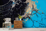3D Abstract Blue Marble Wall Mural Wallpaper LQH 367- Jess Art Decoration