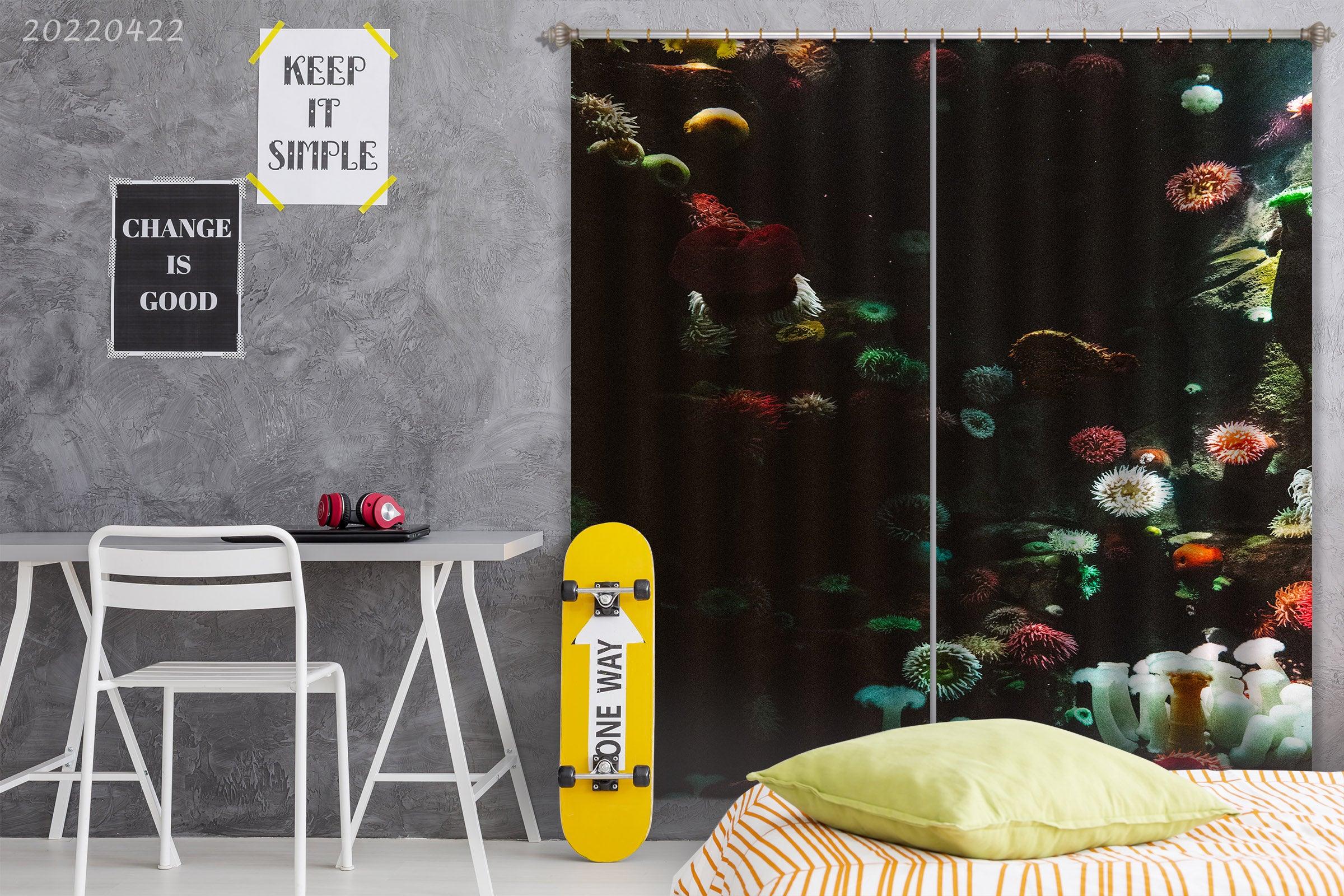 3D Landscape Ocean Creature Anemone Colorful Curtains and Drapes GD 4190- Jess Art Decoration