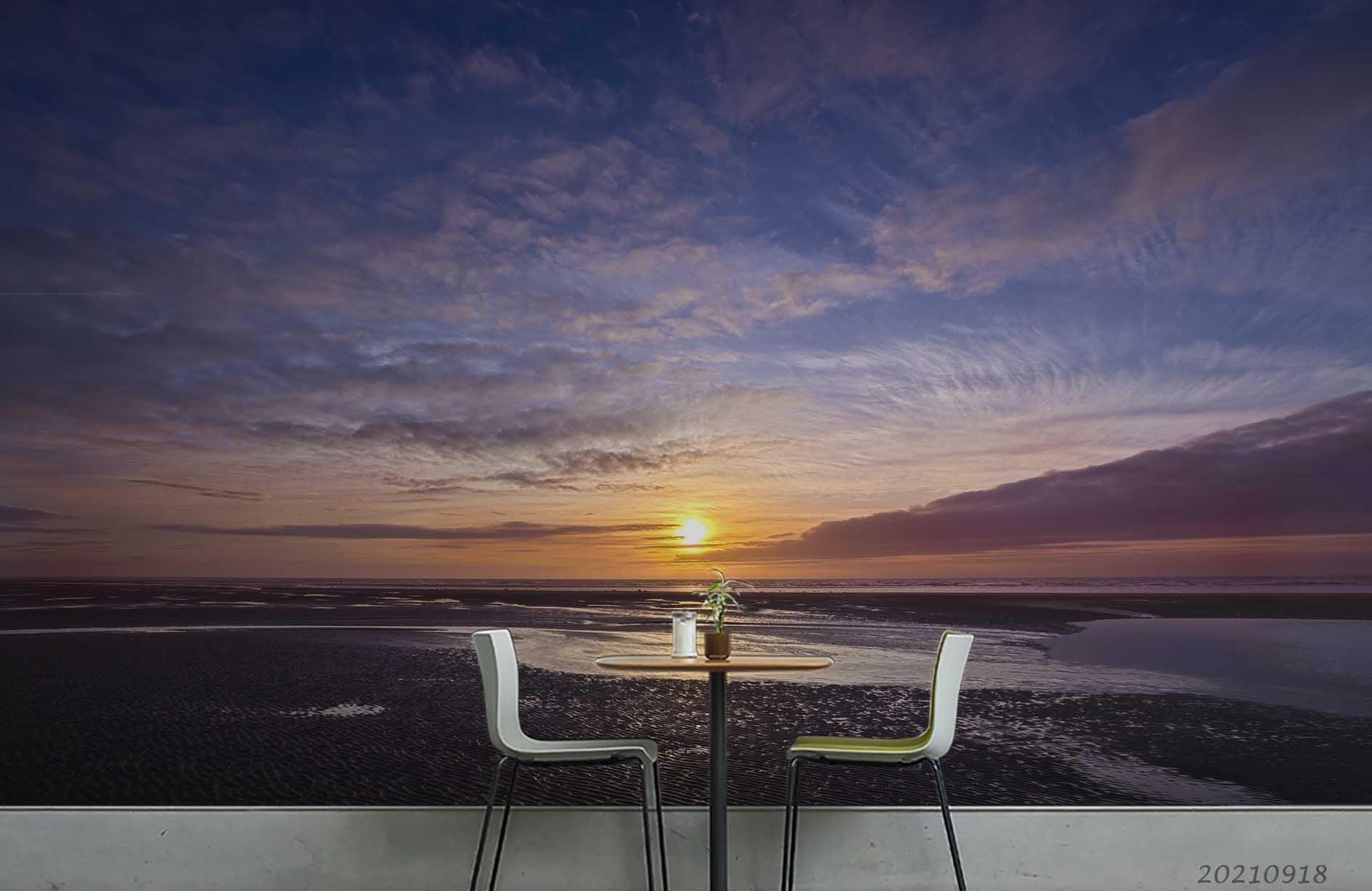 3D Sunset Sky Sea Landscape Wall Mural Wallpaper LQH 433- Jess Art Decoration