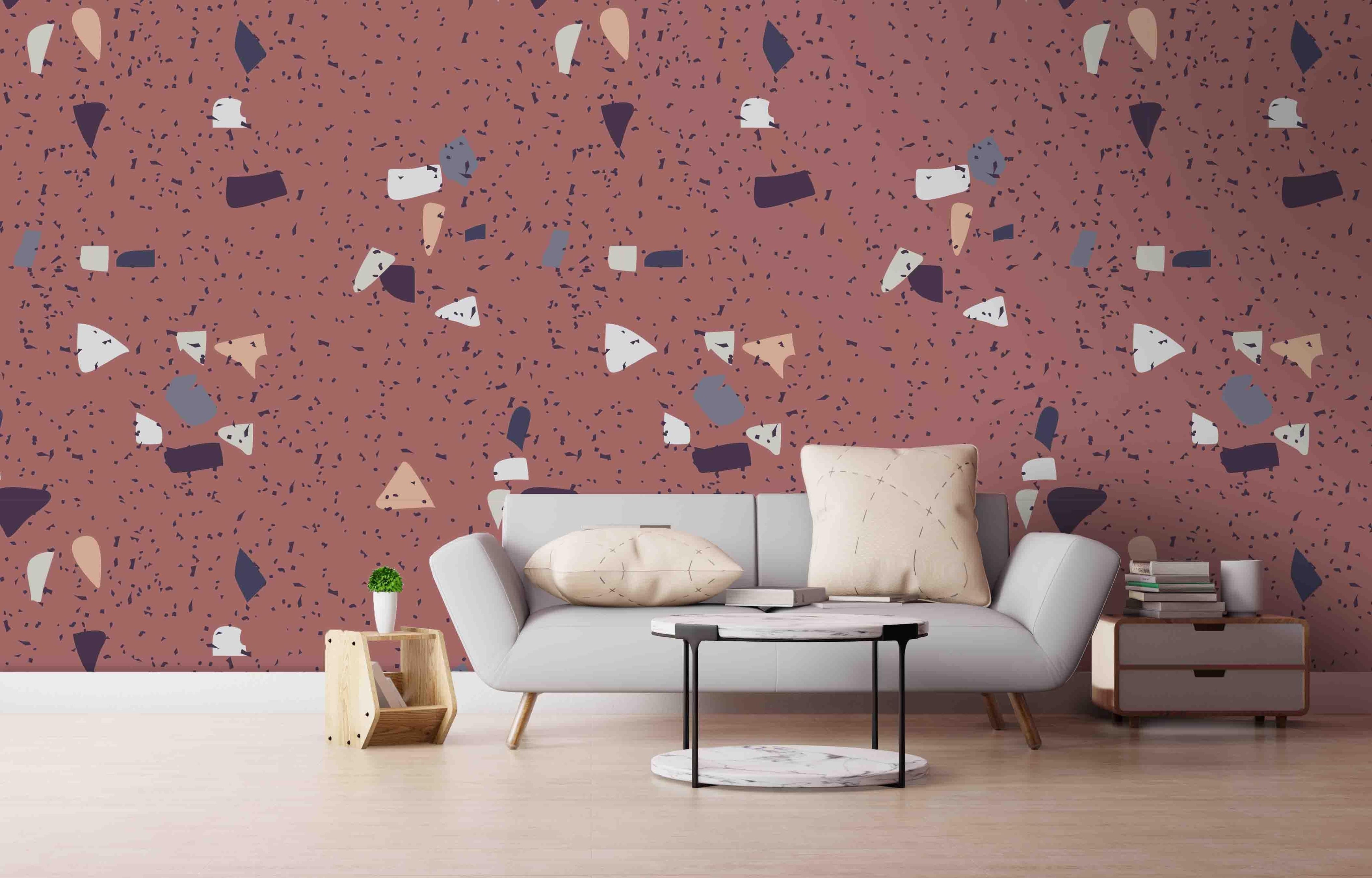 3D Claret Speckled Pattern Wall Mural Wallpaper SF21- Jess Art Decoration