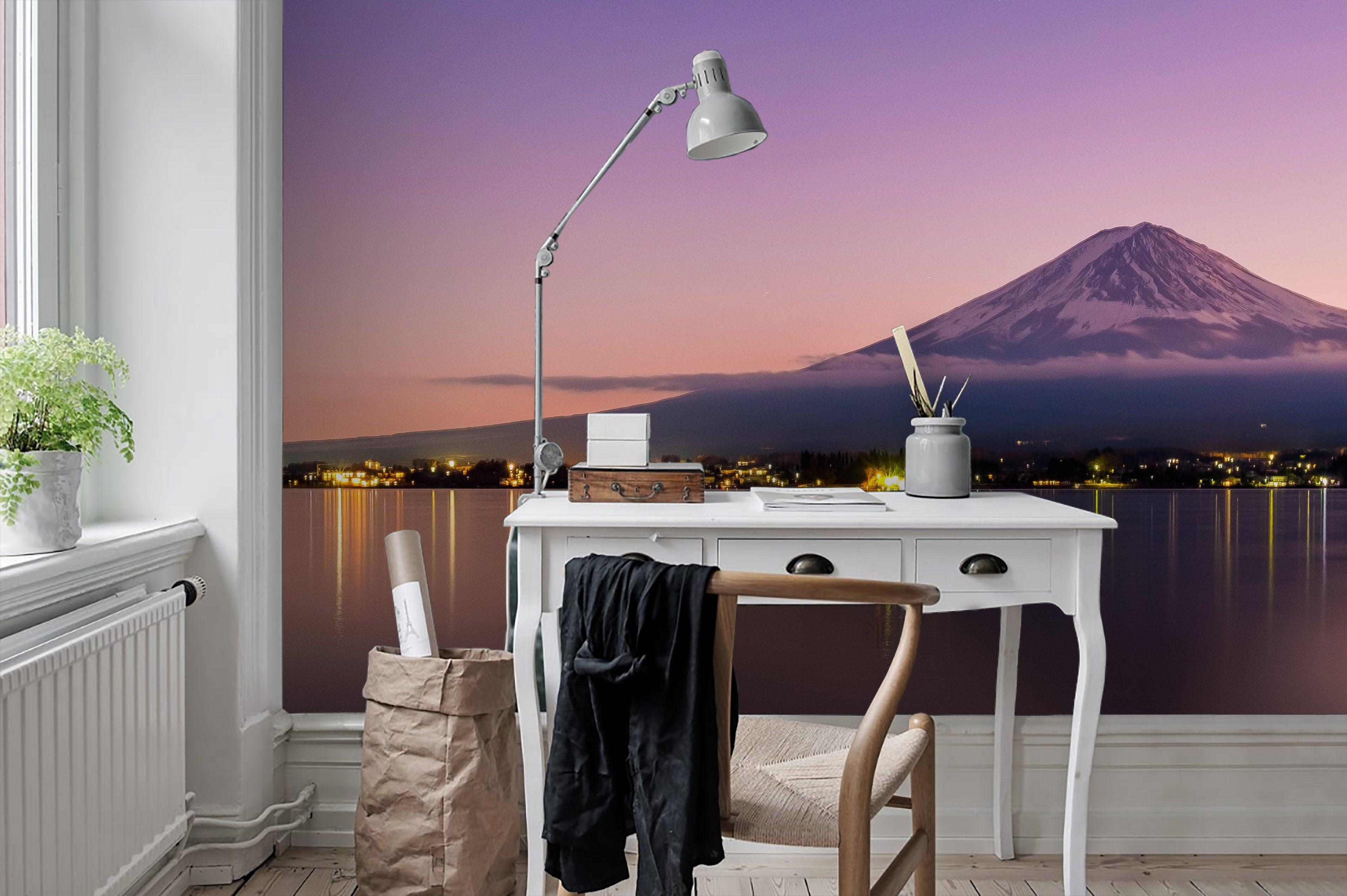 3D Snow Mountain Pink Sky  Wall Mural Wallpaper 96- Jess Art Decoration