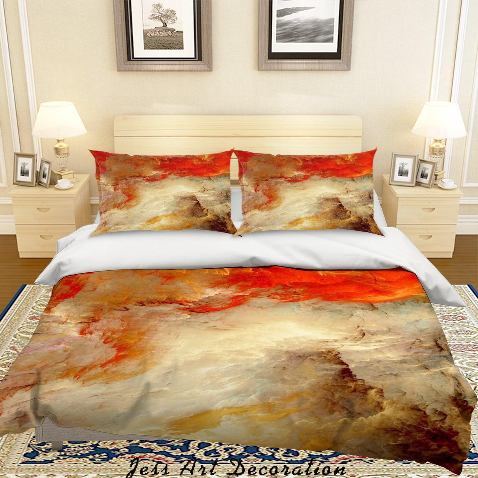 3D Watercolor Fog Mountain Quilt Cover Set Bedding Set Pillowcases 40- Jess Art Decoration