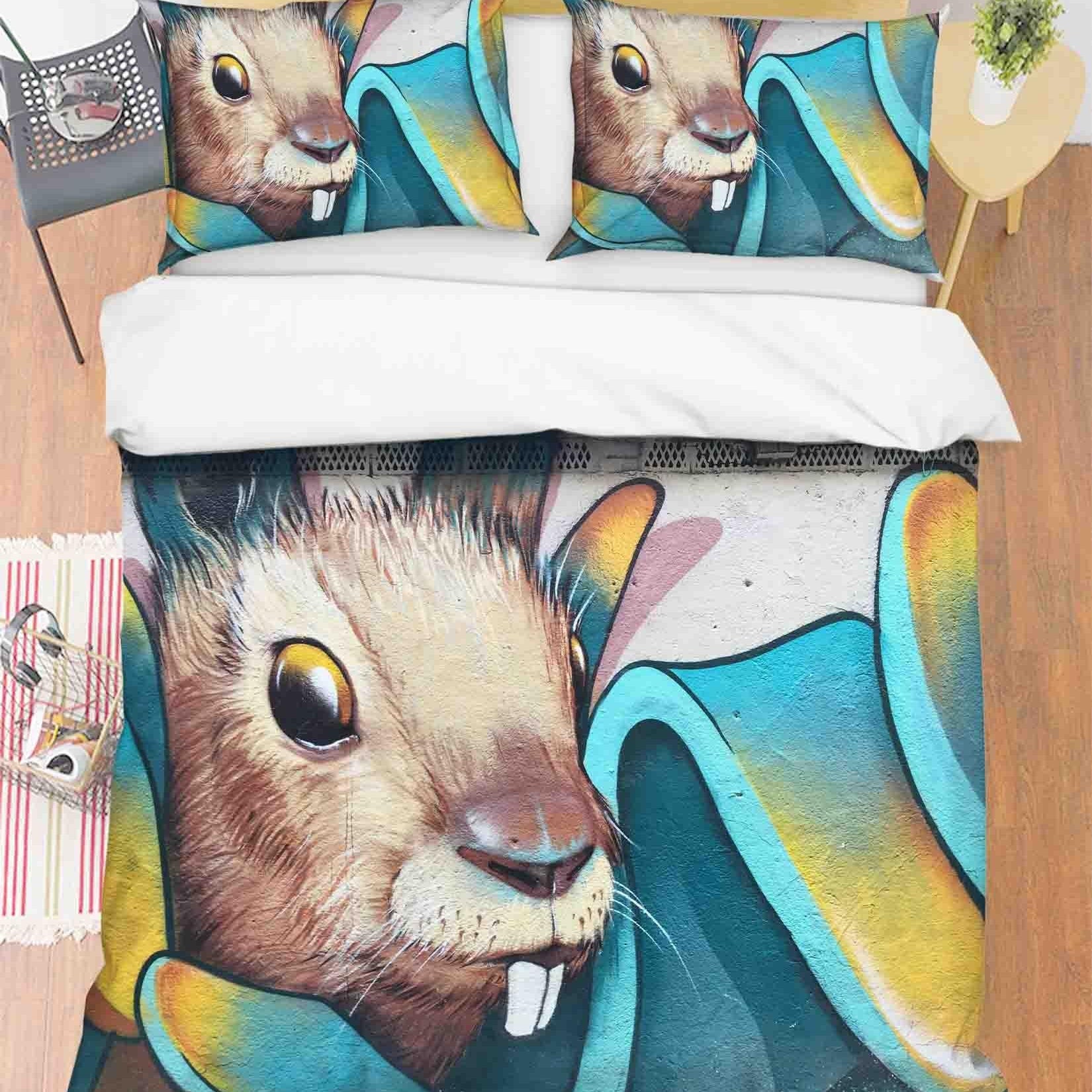3D Abstract Graffiti Mouse Quilt Cover Set Bedding Set Duvet Cover Pillowcases 127- Jess Art Decoration
