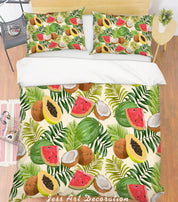 3D Fruit Green Leaves Quilt Cover Set Bedding Set Pillowcases 120- Jess Art Decoration