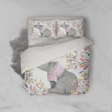 3D Rhinoceros Leaves Branch Quilt Cover Set Bedding Set Pillowcases 39- Jess Art Decoration