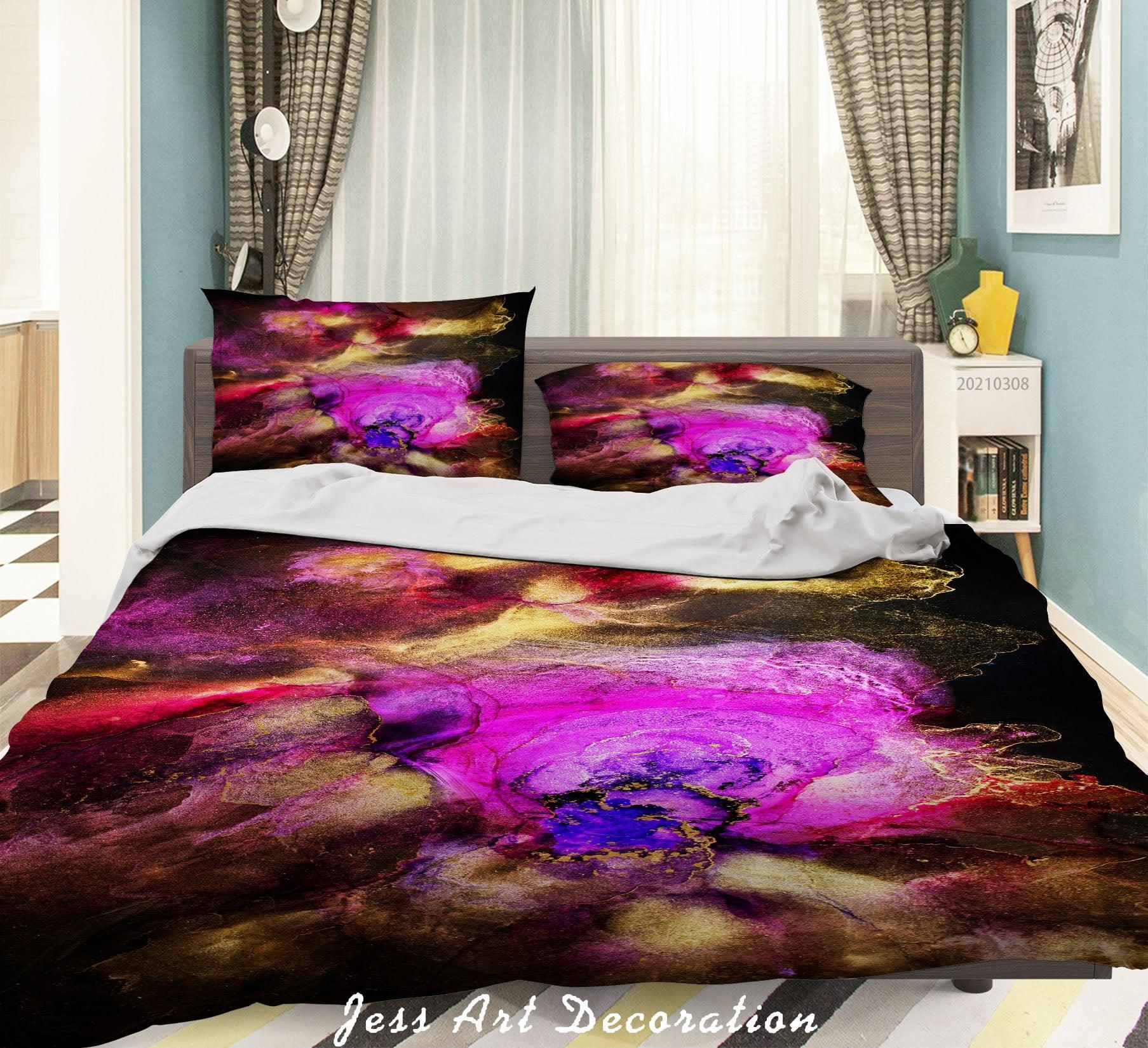 3D Abstract Color Marble Quilt Cover Set Bedding Set Duvet Cover Pillowcases 304- Jess Art Decoration