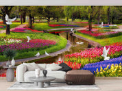 3D Nature Landscape Leaves Floral Bird Wall Mural Wallpaper WJ 5198- Jess Art Decoration