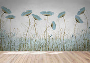 3D Hand Drawn Blue Floral Wall Mural Wallpaper LQH 46- Jess Art Decoration