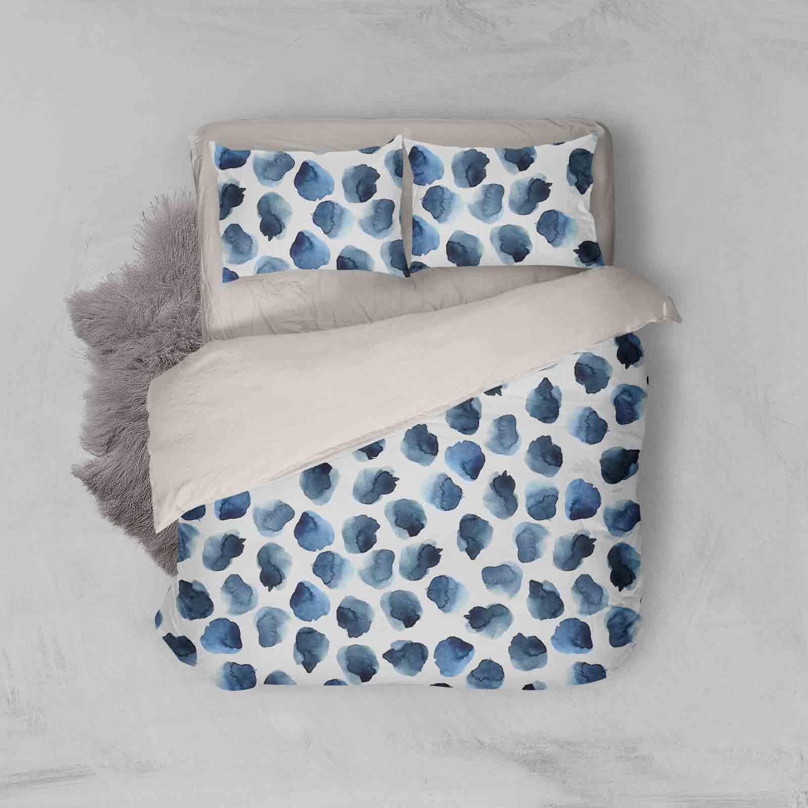 3D Blue Petals Quilt Cover Set Bedding Set Pillowcases 52- Jess Art Decoration