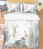 3D Snowfield Reindeer Quilt Cover Set Bedding Set Pillowcases  51- Jess Art Decoration