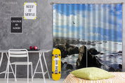3D Landscape Sea Coast Reef Wave Curtains and Drapes GD 3068- Jess Art Decoration