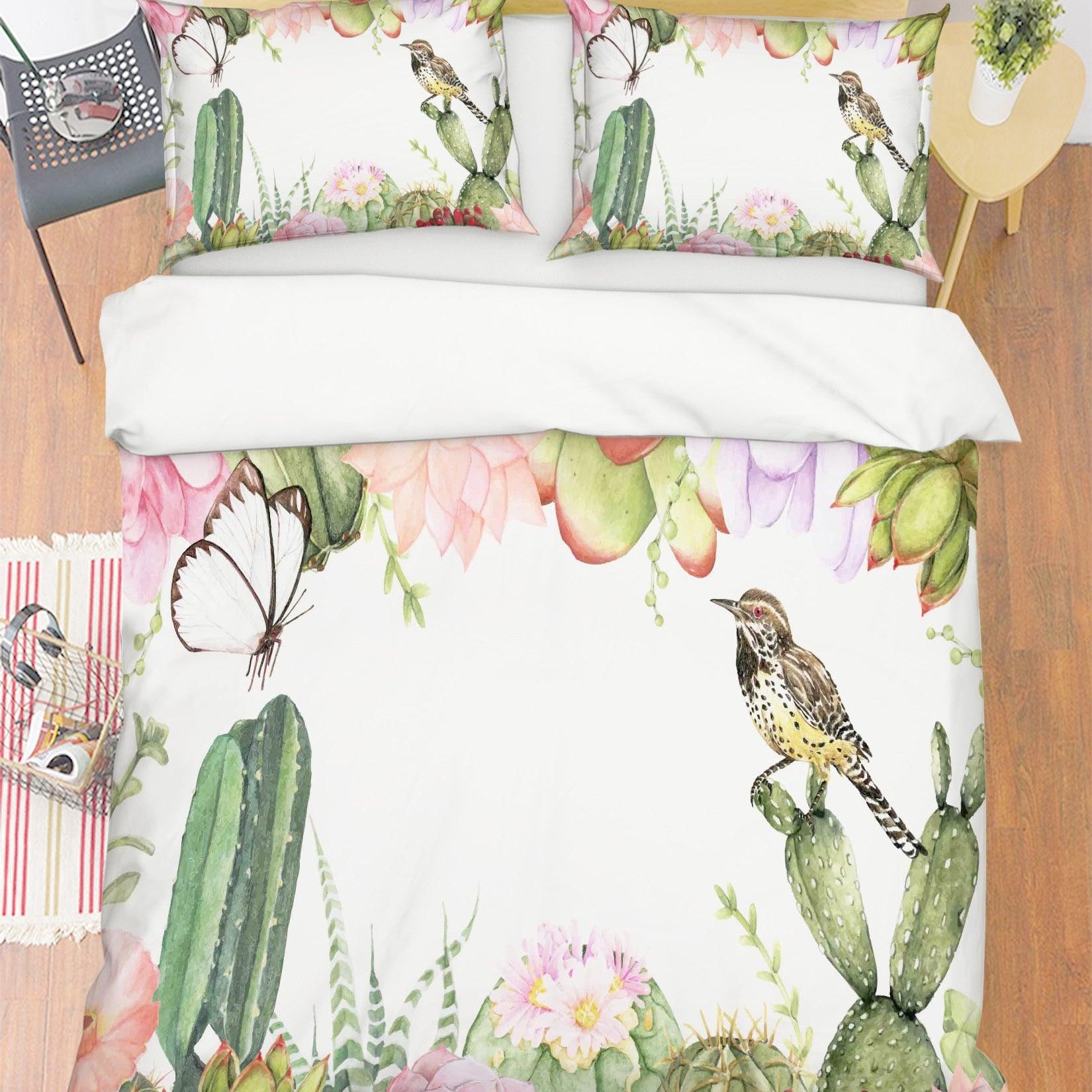 3D Watercolor Cactus Quilt Cover Set Bedding Set Pillowcases 171- Jess Art Decoration