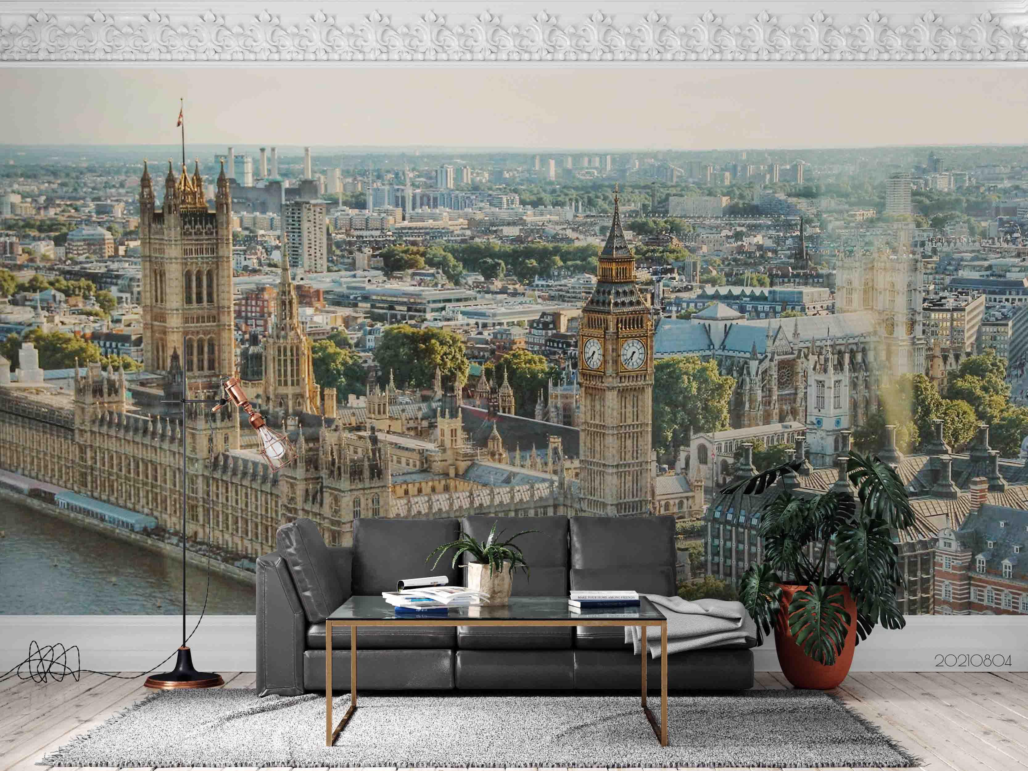 3D  UK Big Ben Notre Dame De Paris Seine Wall Mural Wallpaper SWW5019- Jess Art Decoration