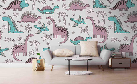 3D Cartoon Dinosaur Wall Mural Wallpaper 61- Jess Art Decoration