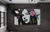 3D Flower Girl Graffiti Non-Slip Rug Mat A104 LQH- Jess Art Decoration