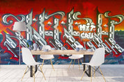 3D Red Brick Abstract Slogan Graffiti Wall Mural Wallpaper 95- Jess Art Decoration