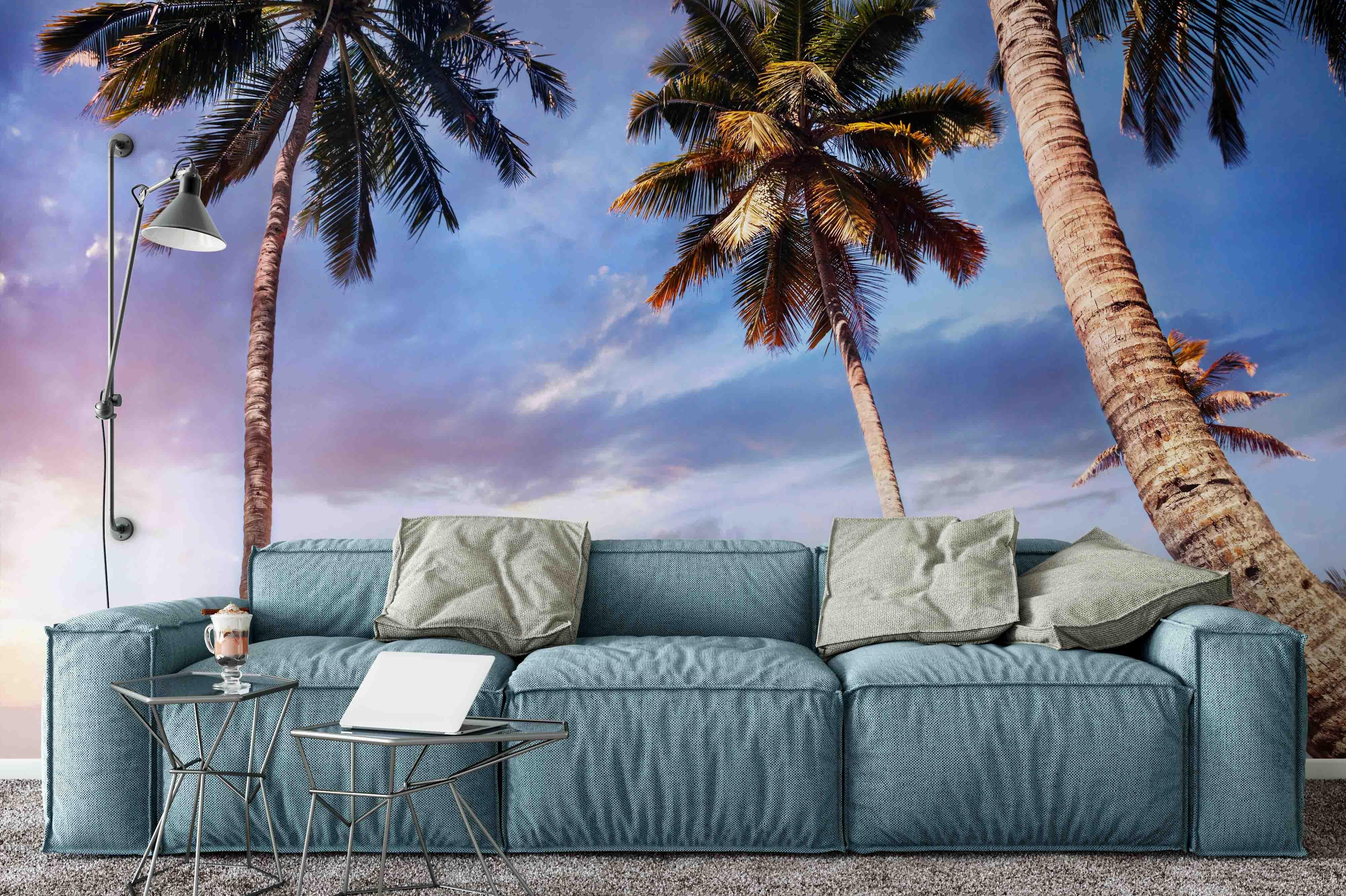 3D Tropical Palm Tree Coconut Tree Wall Mural Wallpaper 106- Jess Art Decoration
