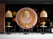 3D Black American Cappuccino Coffee Floral Wall Mural Wallpaper SWW51- Jess Art Decoration