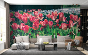 3D Beautiful Pink Tulip Flower Wall Mural Wallpaper GD 2137- Jess Art Decoration