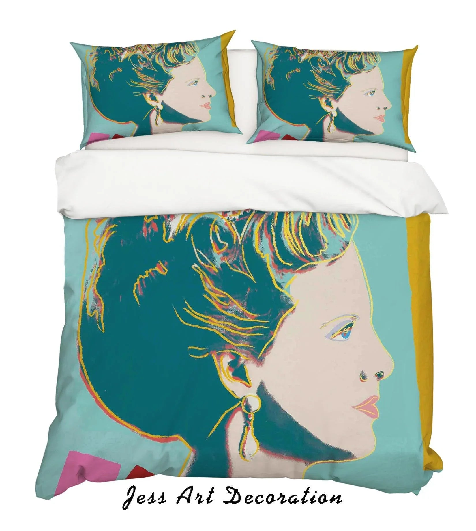 3D Andy Warhol Colorized Graceful Lady Green Quilt Cover Set Bedding Set Duvet Cover Pillowcases  ZY D20- Jess Art Decoration