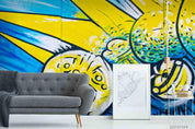 3D Abstract Colored Street Graffiti Wall Mural Wallpaper LQH 233- Jess Art Decoration