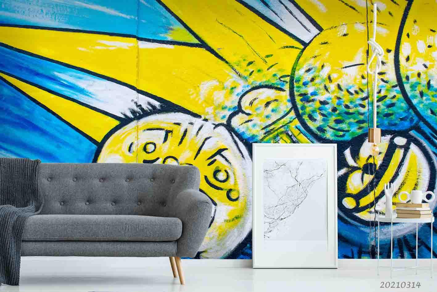 3D Abstract Colored Street Graffiti Wall Mural Wallpaper LQH 233- Jess Art Decoration