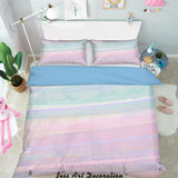 3D Color Stripes Background Quilt Cover Set Bedding Set Pillowcases  9- Jess Art Decoration