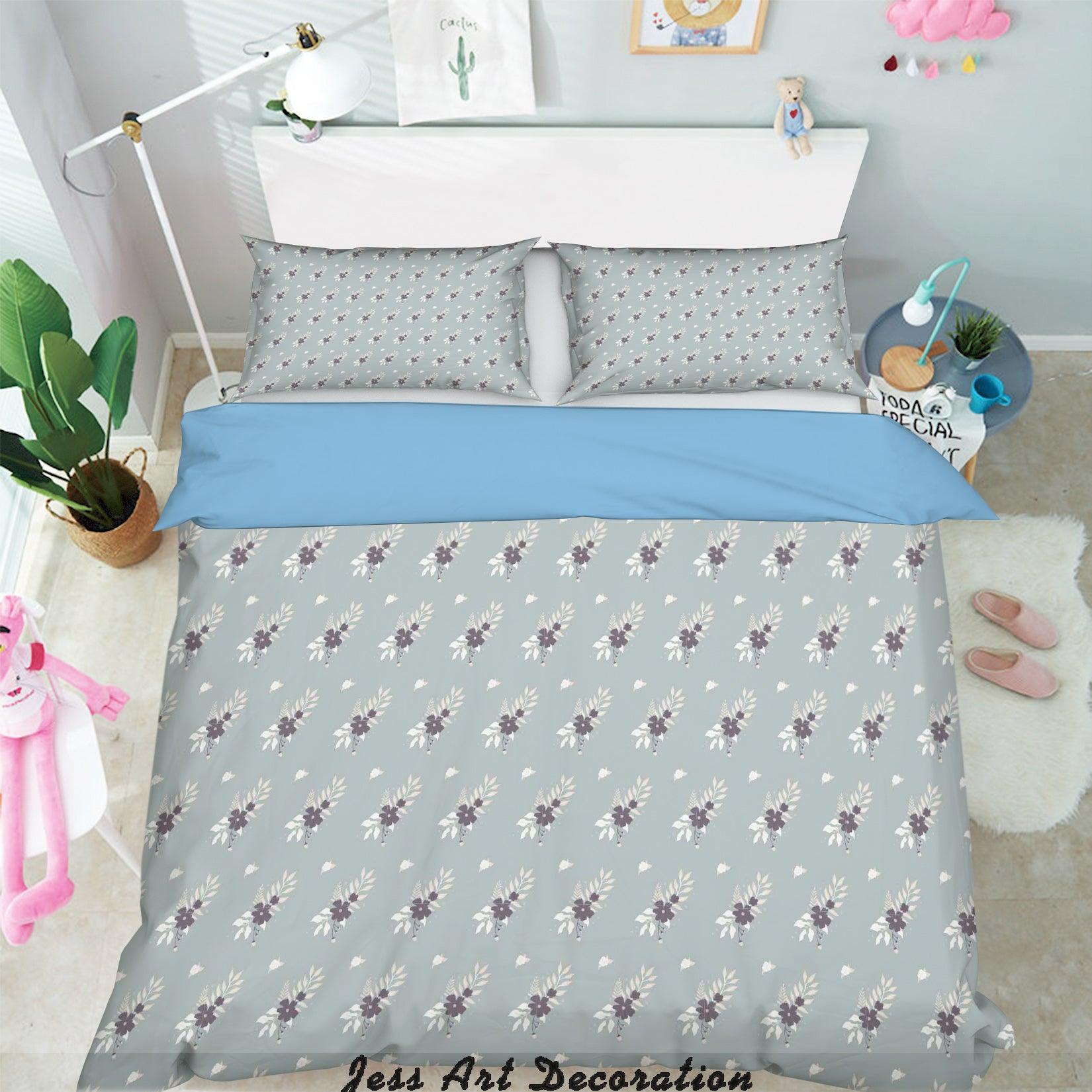 3D White Flowers Pattern Quilt Cover Set Bedding Set Pillowcases 109- Jess Art Decoration