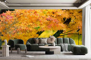 3D Maple Autumn Yellow Leaf Wall Mural Wallpaper SWW2438- Jess Art Decoration
